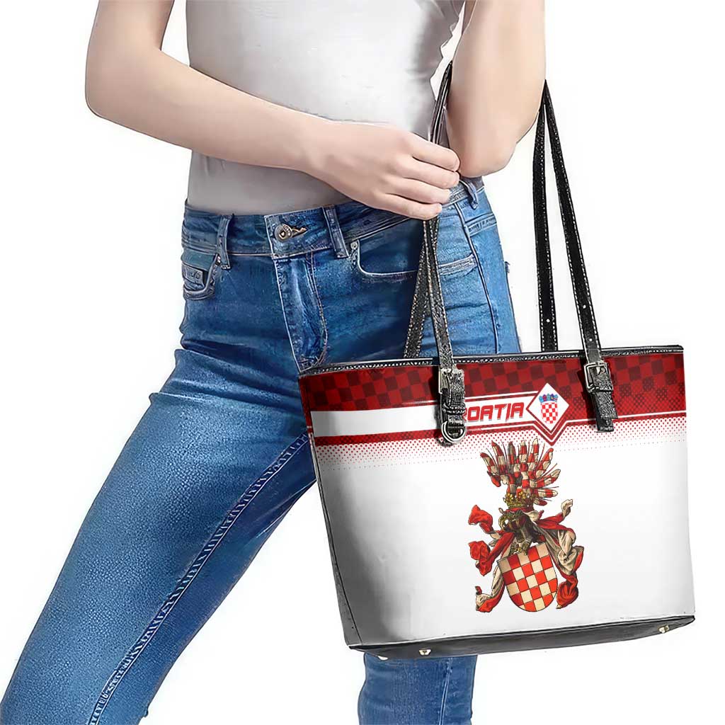 Croatia Leather Tote Bag Vintage Coat Of Arms - Wonder Print Shop