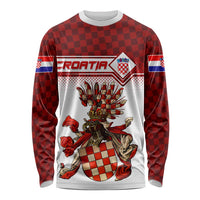 Personalized Croatia Long Sleeve Shirt Vintage Coat Of Arms - Wonder Print Shop