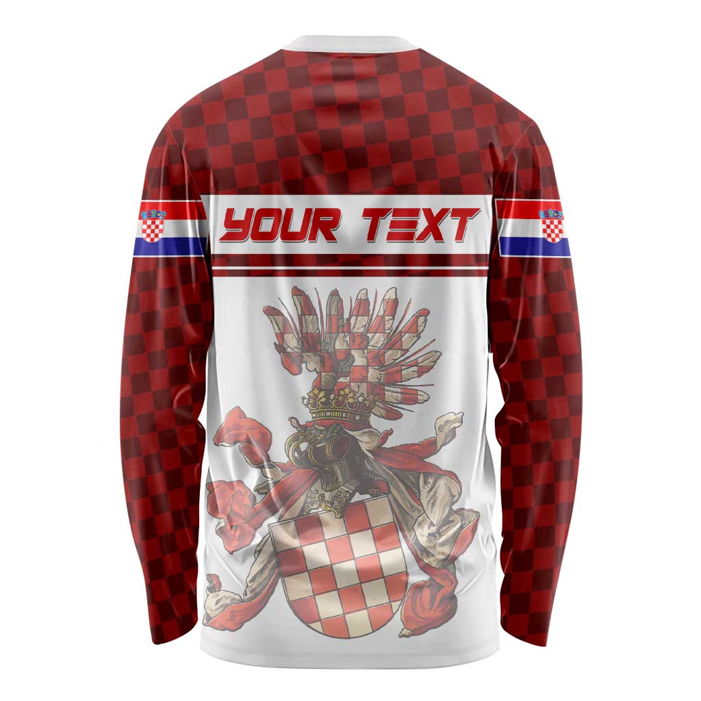Personalized Croatia Long Sleeve Shirt Vintage Coat Of Arms - Wonder Print Shop