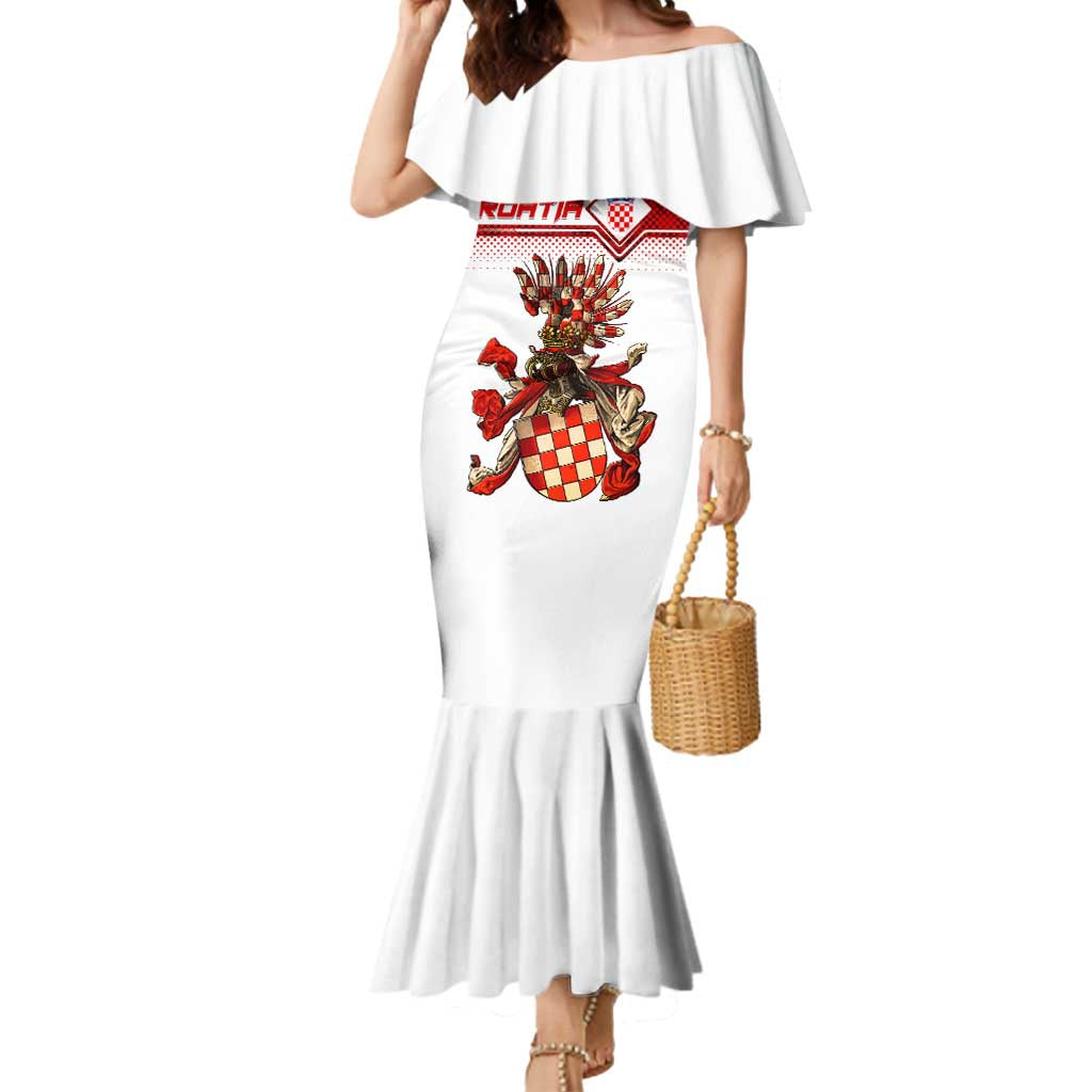 Personalized Croatia Mermaid Dress Vintage Coat Of Arms - Wonder Print Shop