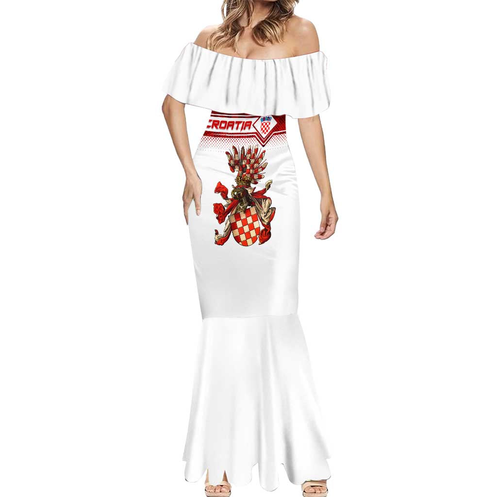 Personalized Croatia Mermaid Dress Vintage Coat Of Arms - Wonder Print Shop