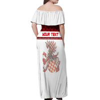 Personalized Croatia Off Shoulder Maxi Dress Vintage Coat Of Arms - Wonder Print Shop