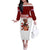 Personalized Croatia Off The Shoulder Long Sleeve Dress Vintage Coat Of Arms - Wonder Print Shop