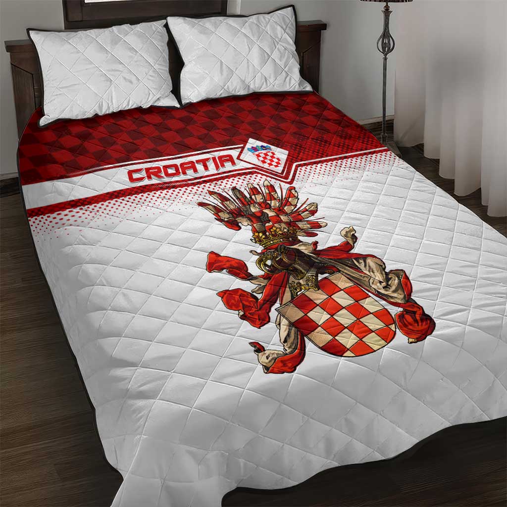 Croatia Quilt Bed Set Vintage Coat Of Arms - Wonder Print Shop