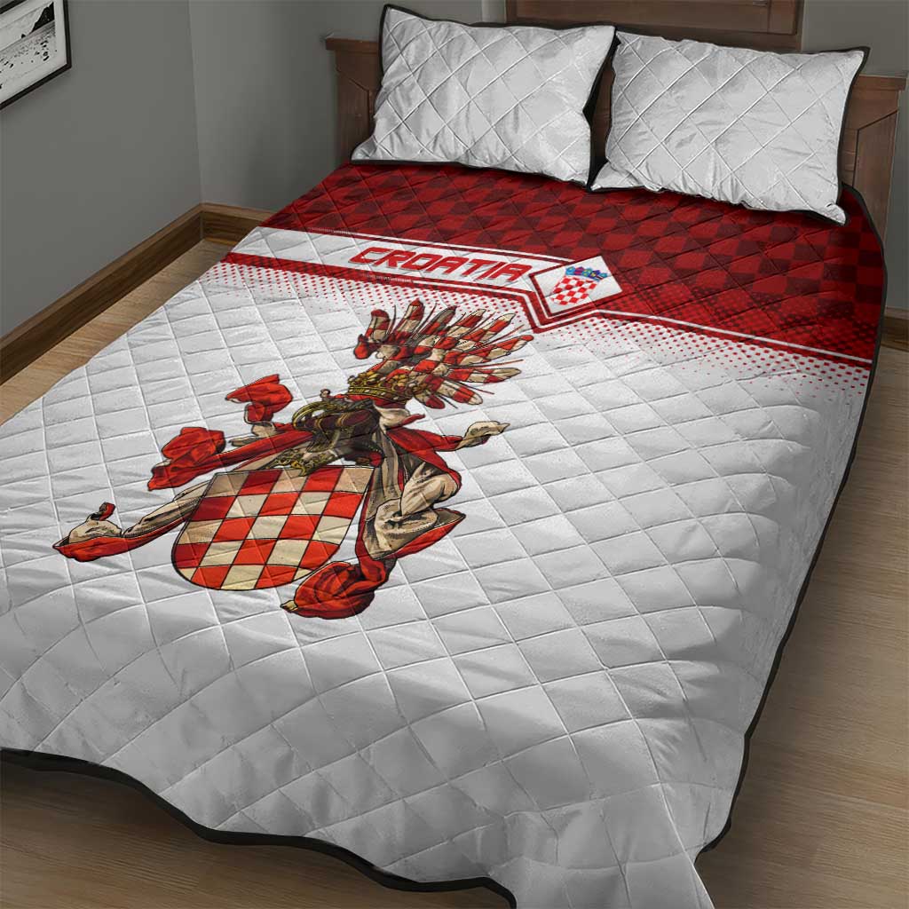 Croatia Quilt Bed Set Vintage Coat Of Arms - Wonder Print Shop