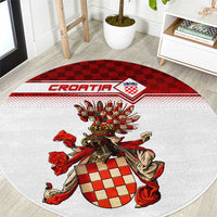 Croatia Round Carpet Vintage Coat Of Arms