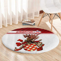 Croatia Round Carpet Vintage Coat Of Arms