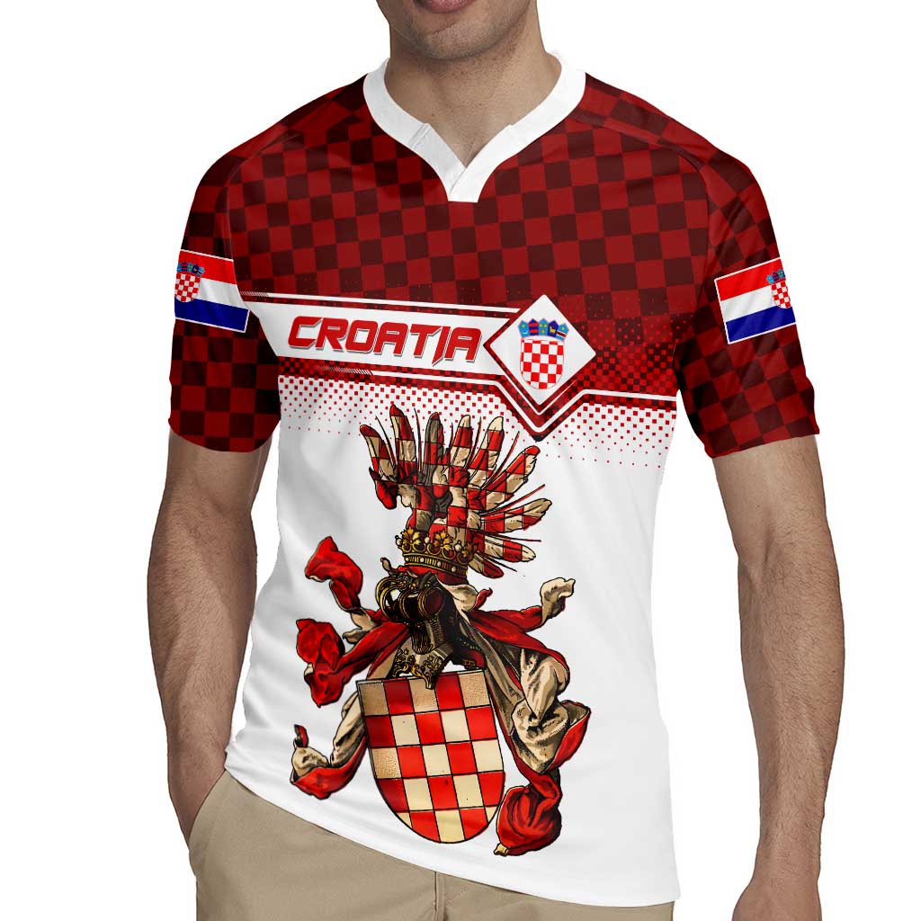 Personalized Croatia Rugby Jersey Vintage Coat Of Arms - Wonder Print Shop