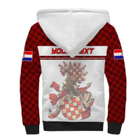 Personalized Croatia Sherpa Hoodie Vintage Coat Of Arms - Wonder Print Shop