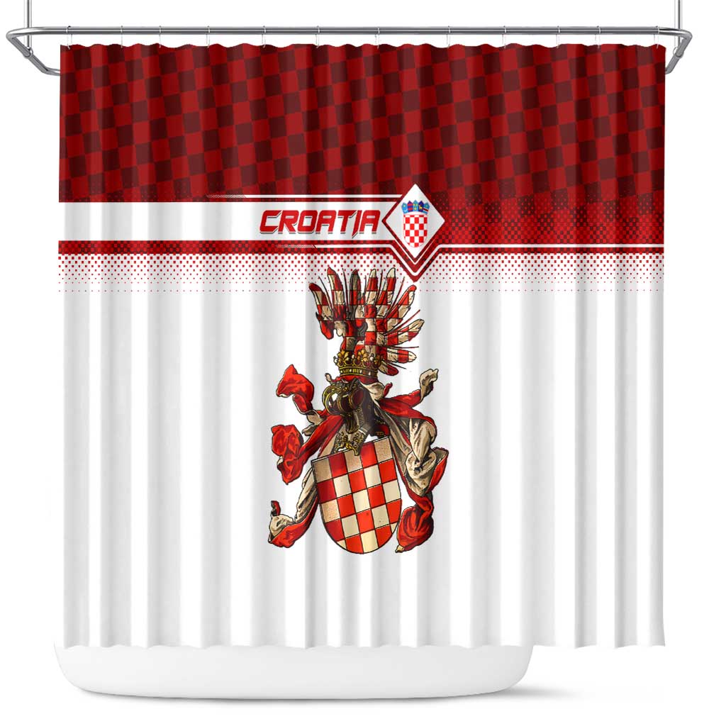 Croatia Shower Curtain Vintage Coat Of Arms