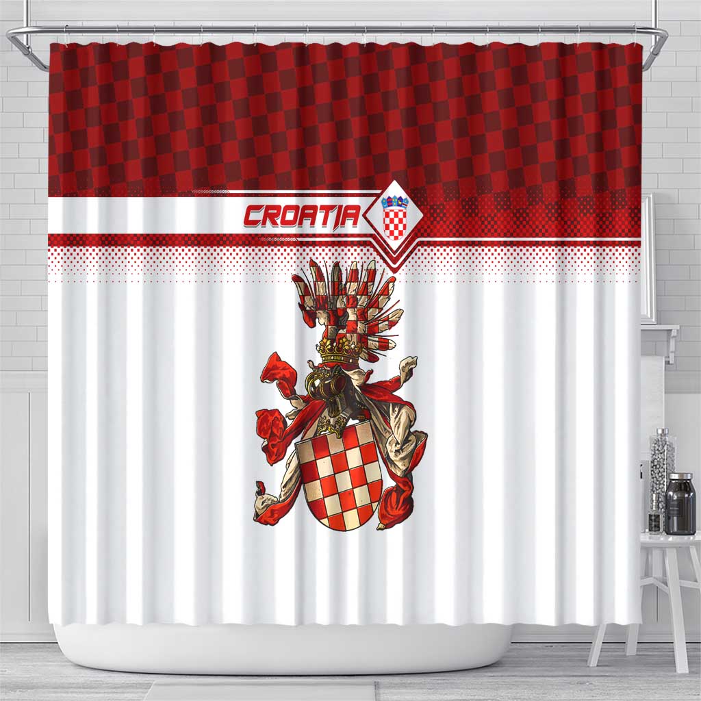 Croatia Shower Curtain Vintage Coat Of Arms