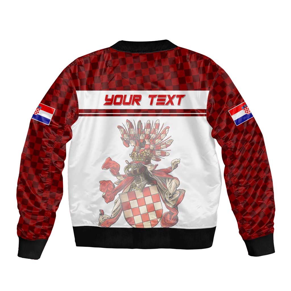 Personalized Croatia Sleeve Zip Bomber Jacket Vintage Coat Of Arms - Wonder Print Shop