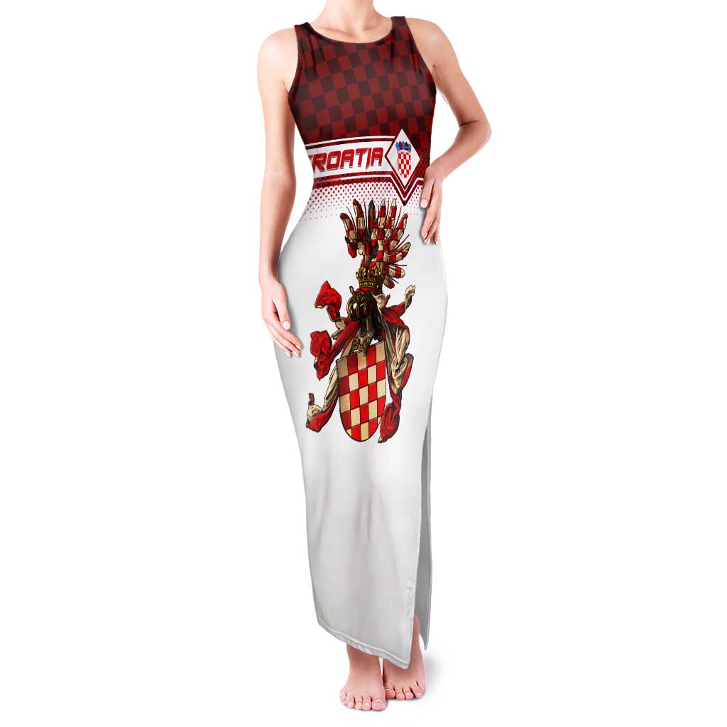 Personalized Croatia Tank Maxi Dress Vintage Coat Of Arms - Wonder Print Shop