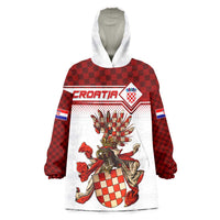 Personalized Croatia Wearable Blanket Hoodie Vintage Coat Of Arms - Wonder Print Shop