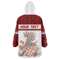 Personalized Croatia Wearable Blanket Hoodie Vintage Coat Of Arms - Wonder Print Shop