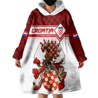 Personalized Croatia Wearable Blanket Hoodie Vintage Coat Of Arms - Wonder Print Shop