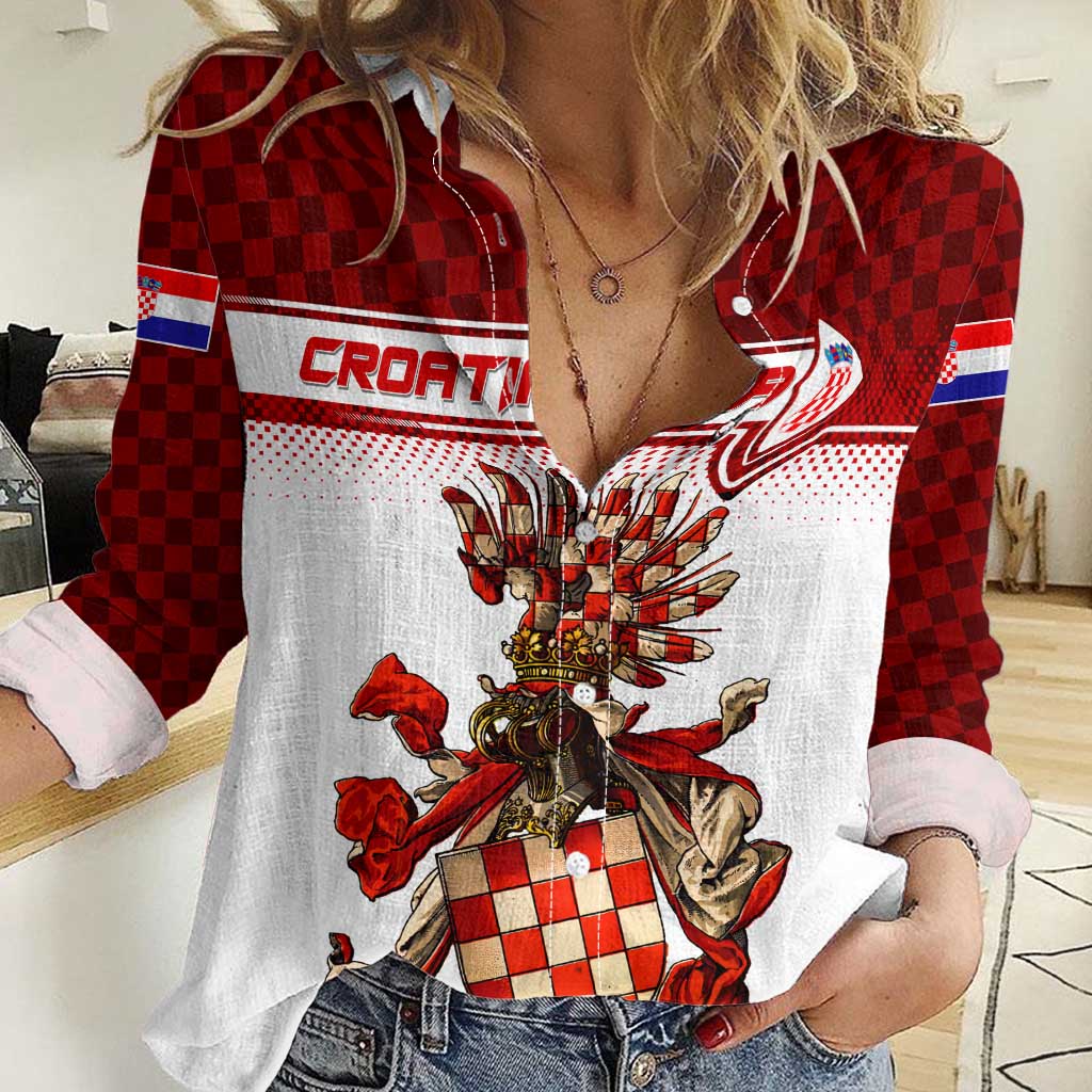 Personalized Croatia Women Casual Shirt Vintage Coat Of Arms - Wonder Print Shop