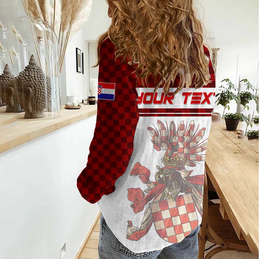 Personalized Croatia Women Casual Shirt Vintage Coat Of Arms - Wonder Print Shop