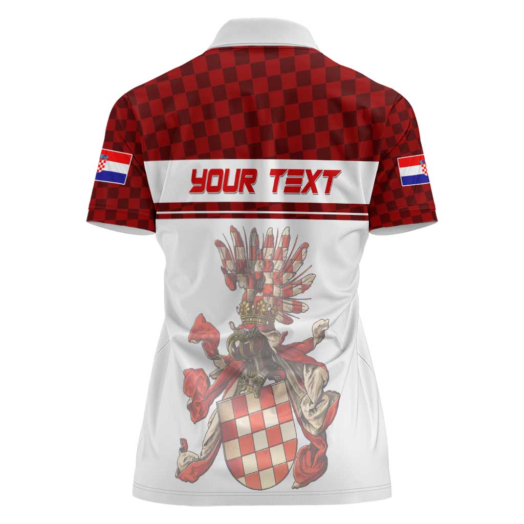 Personalized Croatia Women Polo Shirt Vintage Coat Of Arms - Wonder Print Shop