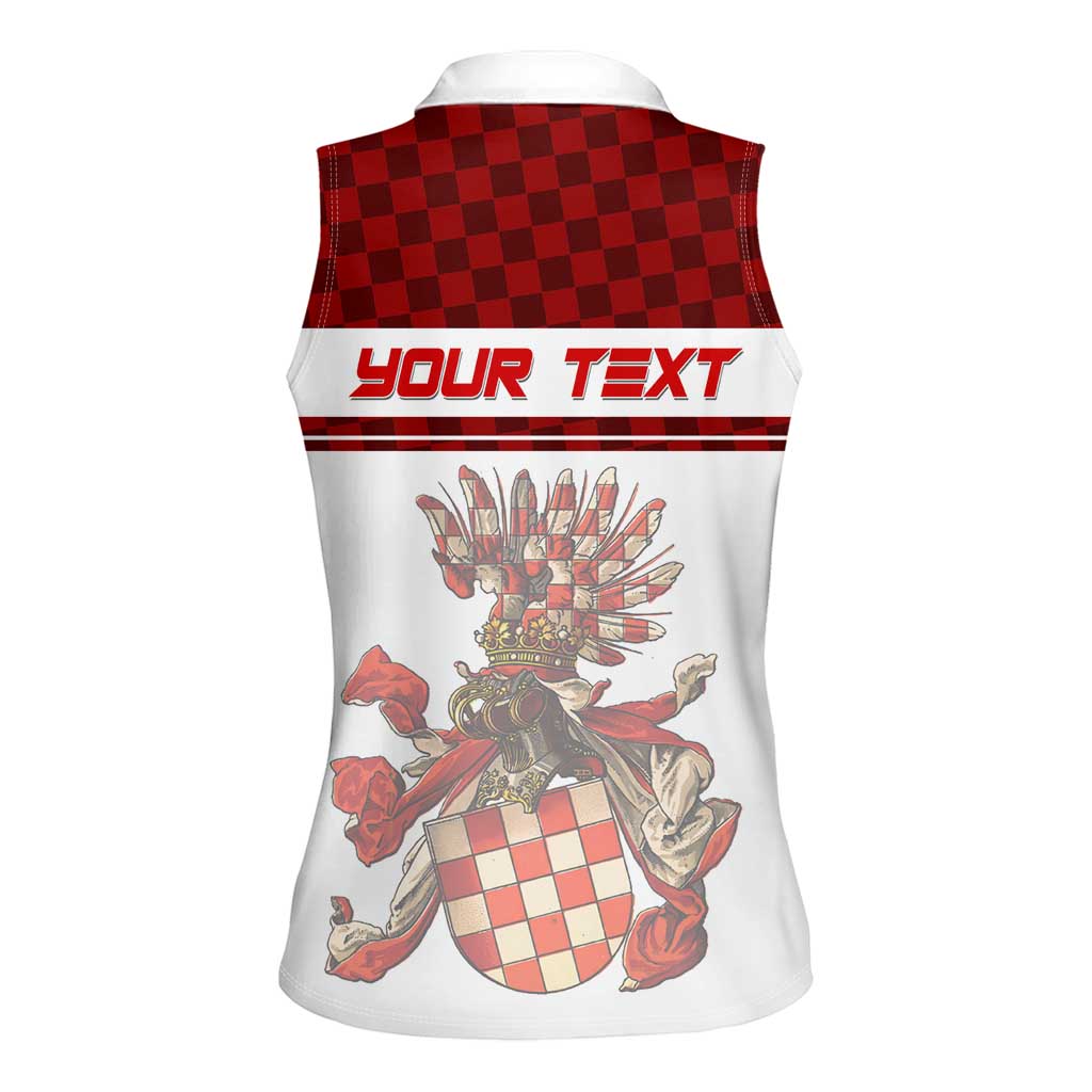 Personalized Croatia Women Sleeveless Polo Shirt Vintage Coat Of Arms - Wonder Print Shop