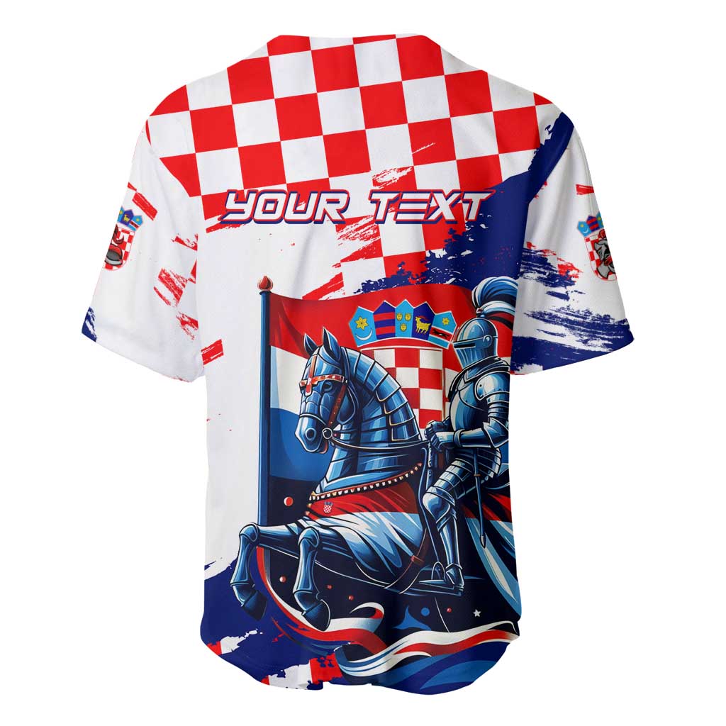 Personalized Croatian Knights Baseball Jersey Hrvatska Coat Of Arms - Wonder Print Shop