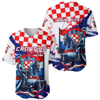 Personalized Croatian Knights Baseball Jersey Hrvatska Coat Of Arms - Wonder Print Shop