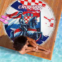 Croatian Knights Beach Blanket Hrvatska Coat Of Arms - Wonder Print Shop