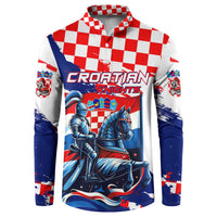 Personalized Croatian Knights Button Sweatshirt Hrvatska Coat Of Arms - Wonder Print Shop