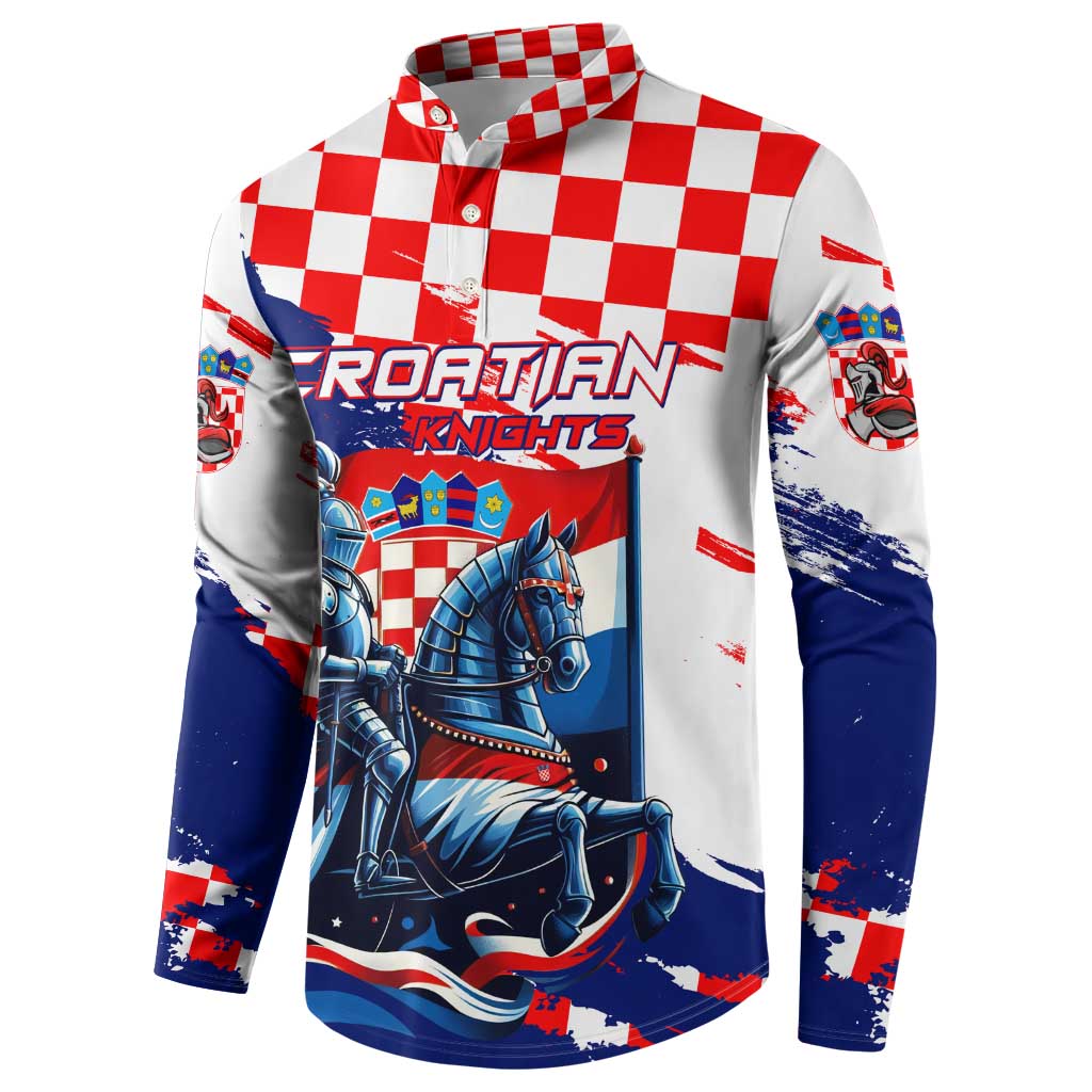 Personalized Croatian Knights Button Sweatshirt Hrvatska Coat Of Arms - Wonder Print Shop