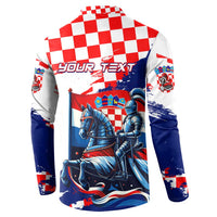 Personalized Croatian Knights Button Sweatshirt Hrvatska Coat Of Arms - Wonder Print Shop