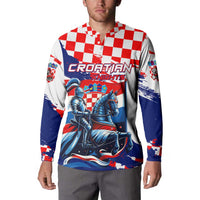 Personalized Croatian Knights Button Sweatshirt Hrvatska Coat Of Arms - Wonder Print Shop