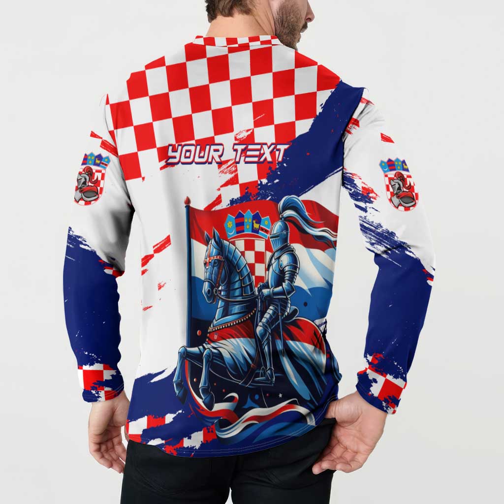 Personalized Croatian Knights Button Sweatshirt Hrvatska Coat Of Arms - Wonder Print Shop