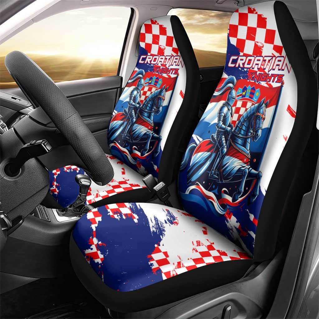 Croatian Knights Car Seat Cover Hrvatska Coat Of Arms - Wonder Print Shop