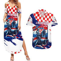 Personalized Croatian Knights Couples Matching Summer Maxi Dress and Hawaiian Shirt Hrvatska Coat Of Arms - Wonder Print Shop