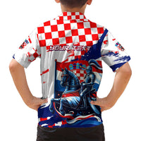 Personalized Croatian Knights Family Matching Long Sleeve Bodycon Dress and Hawaiian Shirt Hrvatska Coat Of Arms - Wonder Print Shop