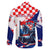 Personalized Croatian Knights Family Matching Long Sleeve Bodycon Dress and Hawaiian Shirt Hrvatska Coat Of Arms - Wonder Print Shop