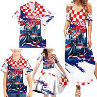 Personalized Croatian Knights Family Matching Summer Maxi Dress and Hawaiian Shirt Hrvatska Coat Of Arms - Wonder Print Shop