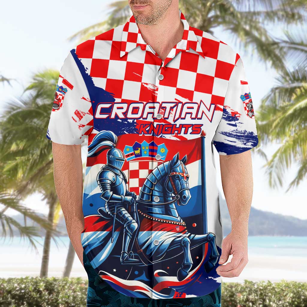 Personalized Croatian Knights Hawaiian Shirt Hrvatska Coat Of Arms - Wonder Print Shop