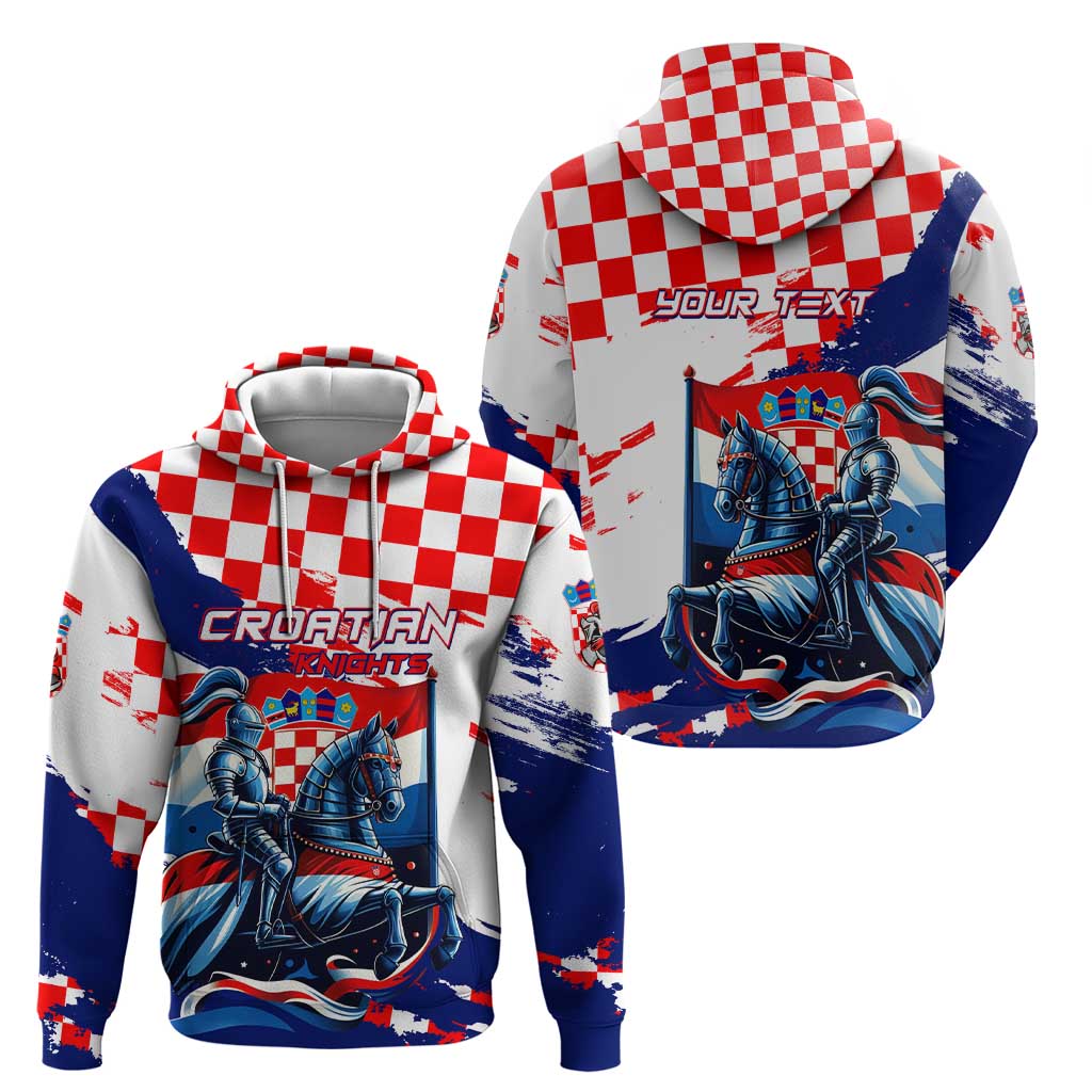 Personalized Croatian Knights Hoodie Hrvatska Coat Of Arms - Wonder Print Shop