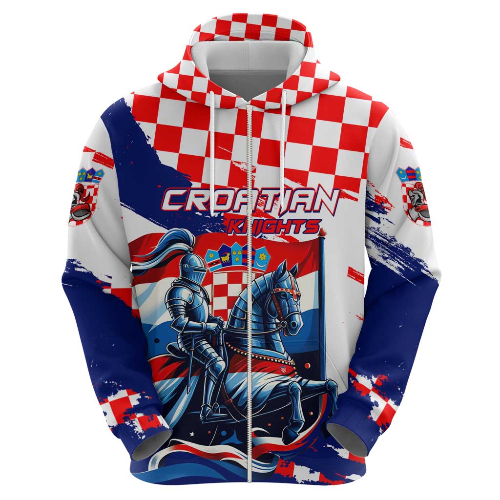 Personalized Croatian Knights Hoodie Hrvatska Coat Of Arms - Wonder Print Shop