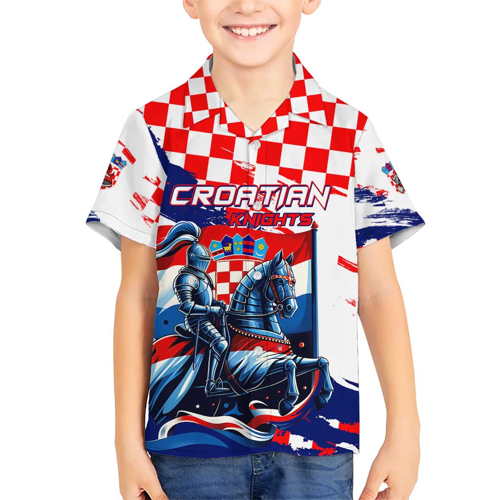 Personalized Croatian Knights Kid Hawaiian Shirt Hrvatska Coat Of Arms - Wonder Print Shop