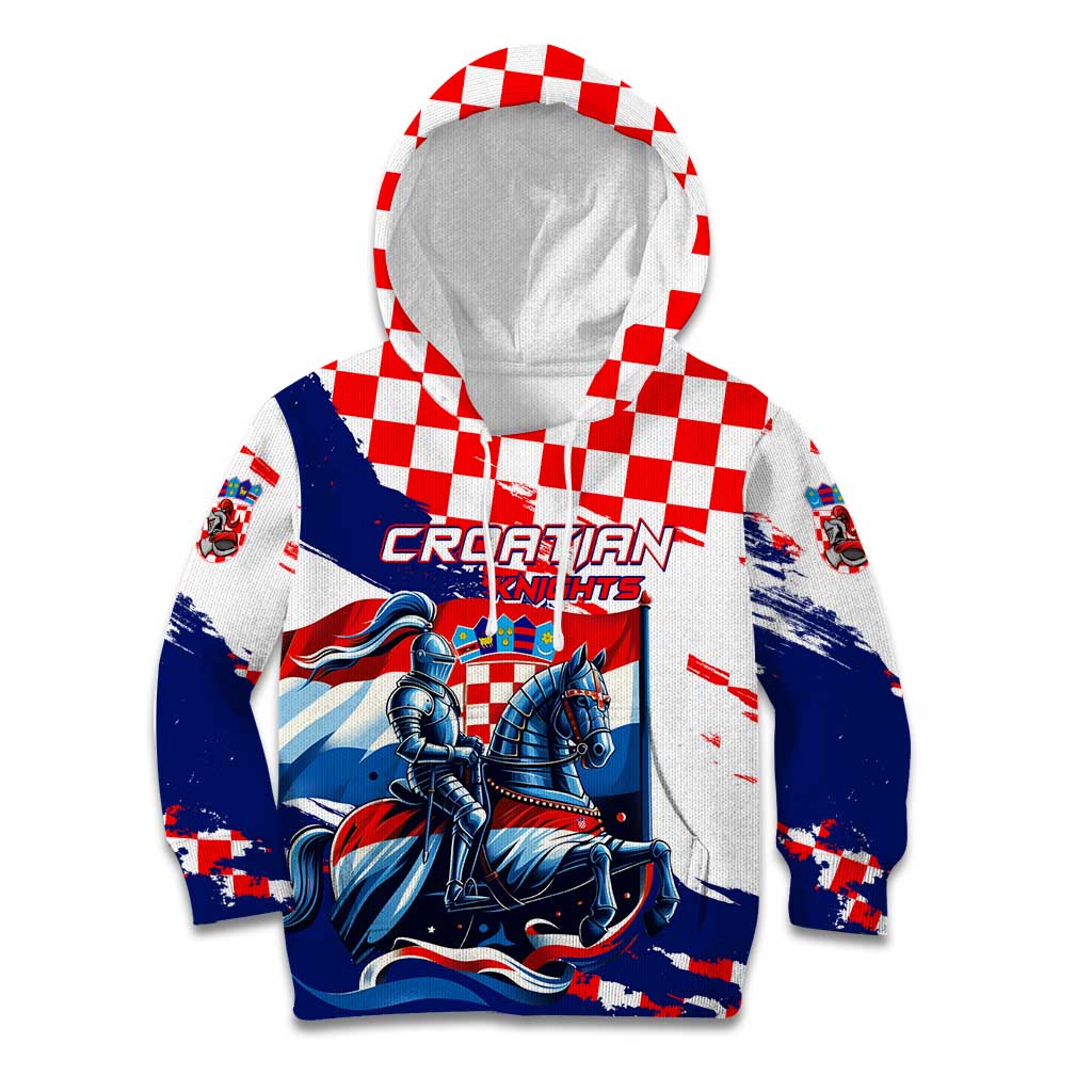 Personalized Croatian Knights Kid Hoodie Hrvatska Coat Of Arms - Wonder Print Shop