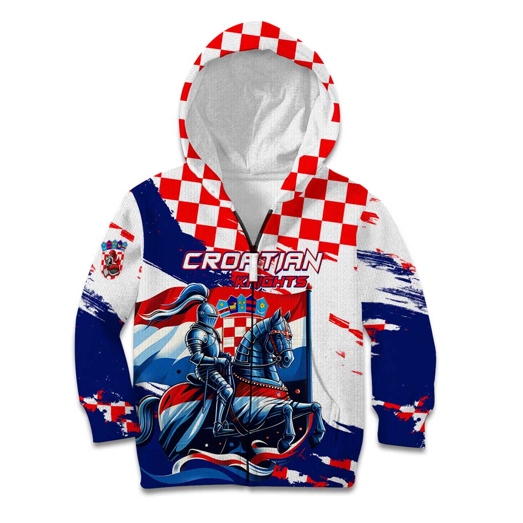 Personalized Croatian Knights Kid Hoodie Hrvatska Coat Of Arms - Wonder Print Shop