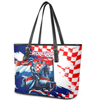 Croatian Knights Leather Tote Bag Hrvatska Coat Of Arms - Wonder Print Shop