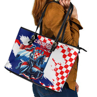 Croatian Knights Leather Tote Bag Hrvatska Coat Of Arms - Wonder Print Shop