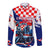 Personalized Croatian Knights Long Sleeve Button Shirt Hrvatska Coat Of Arms - Wonder Print Shop