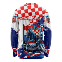 Personalized Croatian Knights Long Sleeve Shirt Hrvatska Coat Of Arms - Wonder Print Shop
