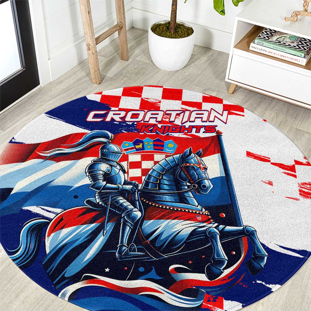 Croatian Knights Round Carpet Hrvatska Coat Of Arms