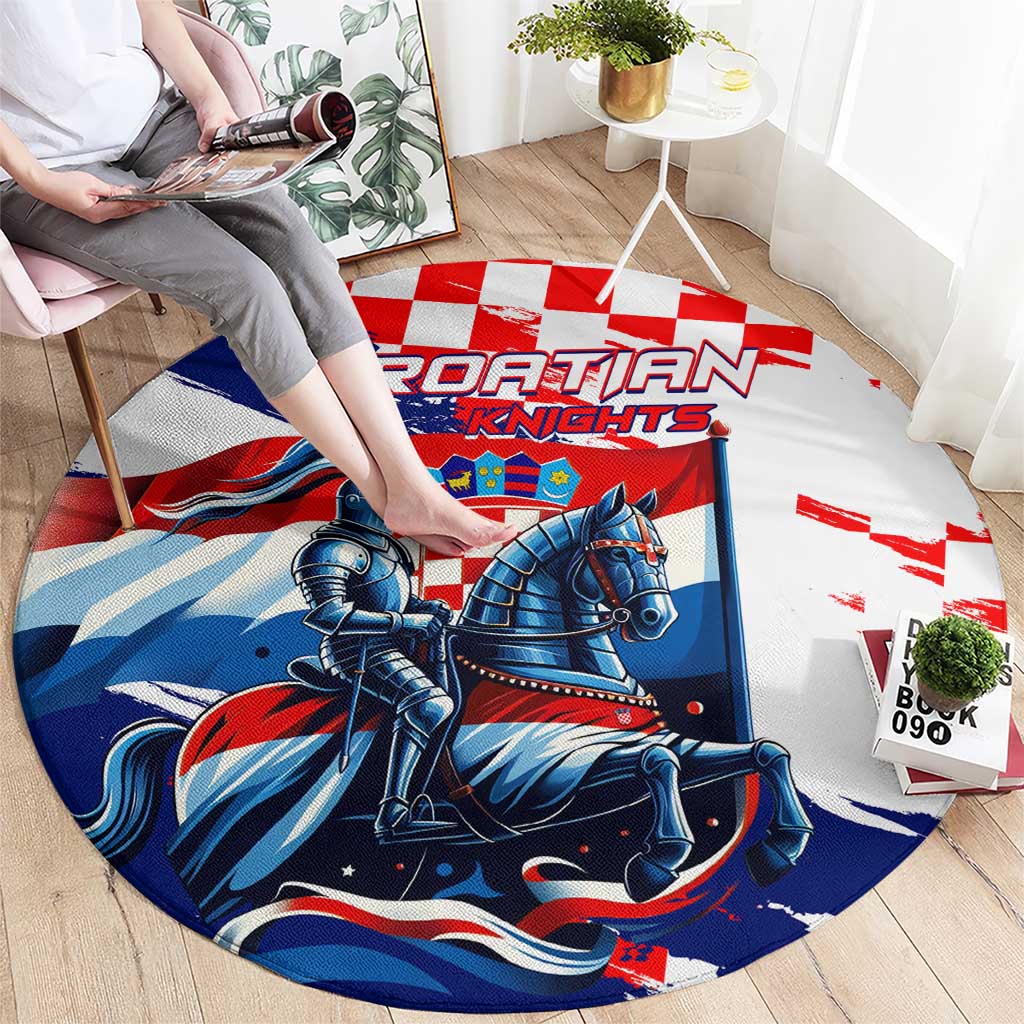 Croatian Knights Round Carpet Hrvatska Coat Of Arms