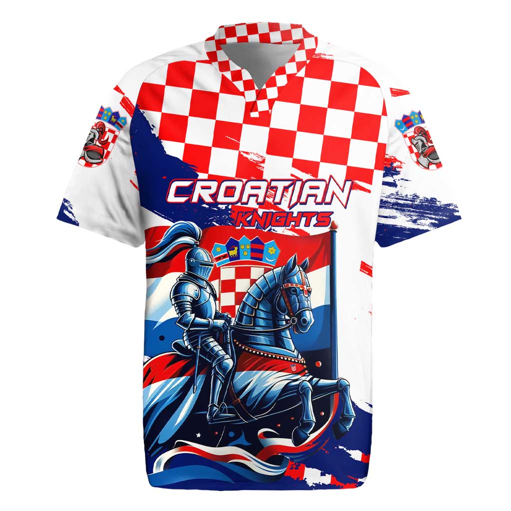 Personalized Croatian Knights Rugby Jersey Hrvatska Coat Of Arms - Wonder Print Shop